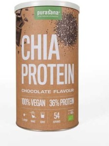 BIAŁKO Z NASION CHIA O SMAKU CZEKOLADOWYM BEZGLUTENOWE BIO 400 g - PURASANA