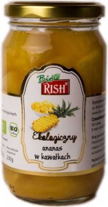 Ananas w kawałkach w soku ananasowym BIO 350 g / 200 g Rish