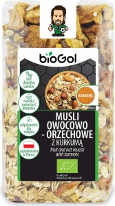 MUSLI OWOCOWO - ORZECHOWE Z KURKUMĄ BIO 300 g - BIOGOL