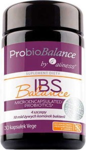 ProbioBalance IBS Balance Mikrokapsułkowany probiotyk 4 szczepów 5 mld bakterii 30 kapsułek Aliness