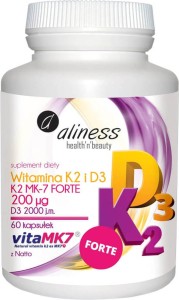 Witamina K2 MK-7 FORTE z natto 200 mcg i D3 2000 j.m. 60 kapsułek Aliness