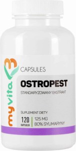 Ostropest plamisty 80% sylimaryny standaryzowany ekstrakt 125mg 120 kapsułek MyVita