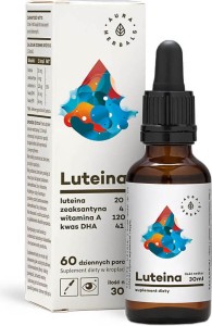 Luteina + zeaksantyna + witamina A + kwas DHA krople 30ml Aura Herbals