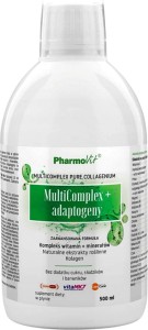 MultiComplex + adaptogeny Kompleks witamin + minerałów naturalne ekstrakty roślinne kolagen 500ml PharmoVit