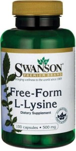 L- Lizyna HCL aminokwas 500mg L- Lysine Free Form 100 kapsułek SWANSON