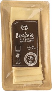 SER BERGKÄSE (GÓRSKI) WĘDZONY PLASTRY BIO (45 % TŁUSZCZU W SUCHEJ MASIE) 150 g - OMA