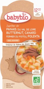 Danie z kaczką, pasternakiem, dynią piżmową i polentą od 12 miesiąca bezglutenowe BIO 2x200 g BABYBIO
