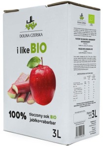 SOK JABŁKOWO - RABARBAROWY BIO 3 L - DOLINA CZERSKA
