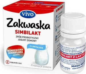 Jogurt domowy SIMBILAKT Z LAKTULOZĄ żywe kultury bakterii probiotyk opakowanie 2 x 1,5g ZAKWASKI VIVO