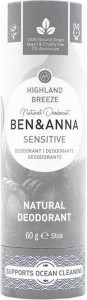 DEZODORANT W SZTYFCIE BEZ SODY HIGHLAND BREEZE SENSITIVE ECO 60 g - BEN & ANNA