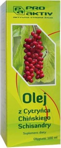 Olej z cytryńca chińskiego Schisandry 100ml Pro Aktiv