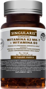 Witamina K2 MK-7 120 µg i witamina D3 2000 IU 120 kapsułek miekkich Singularis