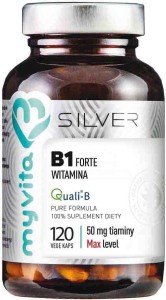 Witamiana B1 Tiamina 50mg 120 kapsułek vege 68 g MyVita Silver Pure
