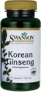 Żeń-szeń 500mg Korean Panax Ginseng 100 kapsułek Swanson