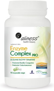 Roślinne enzymy trawienne Enzyme Complex Pro 90 kapsułek wegetariańskich Aliness