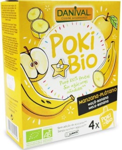 POKI - PRZECIER JABŁKOWO-BANANOWY 100% OWOCÓW BEZ DODATKU CUKRÓW BIO 4x90 g - DANIVAL