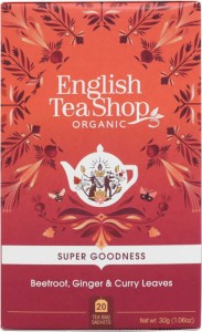 Herbatka ziołowa z burakiem, marchwią, imbirem, liśćmi curry i pietruszką 20x1,5 g BIO 30 g English Tea Shop