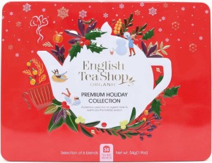 Zestaw herbatek Premium Holiday Collection w ozdobnej czerwonej puszce BIO 44 g English Tea Shop