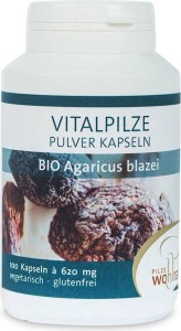 GRZYBY AGARICUS BLAZEI (PIECZARKA BRAZYLIJSKA) BIO 100 KAPSUŁEK (620 mg) - PILZE WOHLRAB
