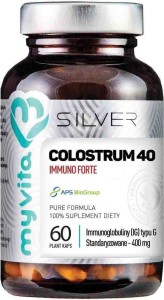 Kolostrum Colostrum 40 Immuno forte IG typu G standaryzowane 400mg 60 kapsułek MyVita Silver Pure