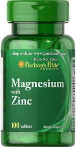 Magnez z cynkiem 266mg 10mg Magnesium with zinc 100 kapsułek Puritan's Pride