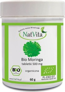 Bio Moringa organiczna 500mg 120 tabletek 60g NatVita