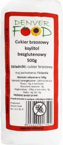 Cukier brzozowy ksylitol fiński bezglutenowy 500g Denver Food