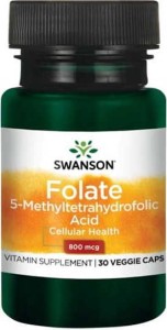 Folate Quatrefolic Folian 800mcg 30 kapsułek SWANSON