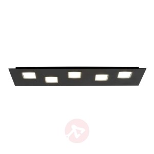 Lampa sufitowa LED Quarter, czarna, długość 70 cm