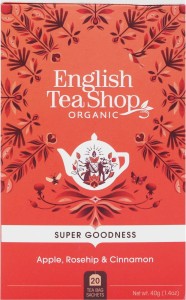 Herbatka z hibiskusa z owocem dzikiej róży, jabłkiem, cynamonem i miętą pieprzową (20x2) BIO 40 g English Tea Shop Organic