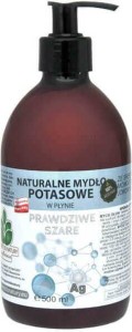 Mydło potasowe Prawdziwe szare ze srebrem Ag monoatomowym jonowym w płynie 0,5l Mydlarnia Powrót do natury