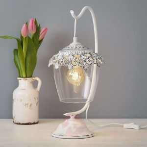 Lampa stołowa FLORINIA, biały patynowy