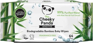 BAMBUSOWE CHUSTECZKI NAWILŻANE DLA DZIECI 64 szt - CHEEKY PANDA