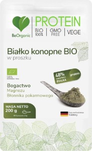 Białko konopne BIO w proszku 66 porcji 200g BeOrganic MedicaLine