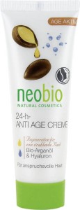 KREM ANTI - AGE 24 h Z OLEJKIEM ARGANOWYM I KWASEM HIALURONOWYM EKO 50 ml - NEOBIO