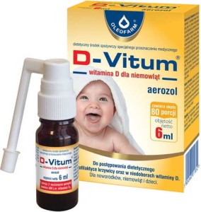 D-Vitum witamina D dla niemowląt aerozol D3 400 j.m. 73 porcje 6ml Oleofarm