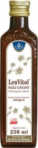 LenVitol Olej lniany tłoczony na zimno 250ml Oleofarm