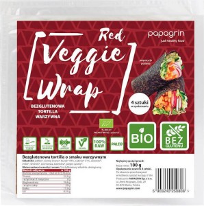TORTILLA WRAPS WARZYWNA CZERWONA BEZGLUTENOWA BIO 100 g - PAPAGRIN