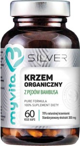 Krzem organiczny z pędów bambusa 70% naturalnej krzemionki standaryzowany ekstrakt 300 mg 60 kapsułek MyVita Silver Pure