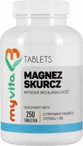 Magnez skurcz Magnez + Potas + B6 250 tabletek MyVita
