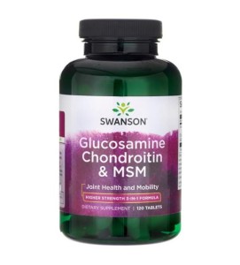Glukozamina 500mg chondroityna 400mg i siarka organiczna 200mg Glukosamine, Chondroitin & MSM 120 tabletek SWANSON