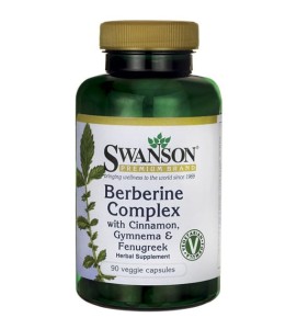 Kompleks berberyny cynamonu gymnemy i kozieradki Berberine Complex with Cinnamon Gymnema & Fenugreek 90 kapsułek SWANSON