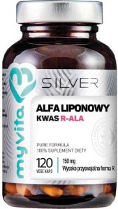 Kwas alfa liponowy R-ALA 150mg wysokoprzyswajalna forma R 120 kapsułek MyVita Silver Pure