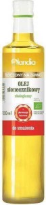 OLEJ SŁONECZNIKOWY DO SMAŻENIA TŁOCZONY NA ZIMNO BIO 500 ml - OLANDIA