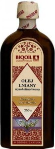 Olej Lniany Budwigowy wysokolinolenowy tłoczony na zimno 250ml BIOOIL