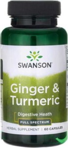 Imbir 300mg i kurkuma 300mg FS Ginger & Turmeric 60 kapsułek SWANSON