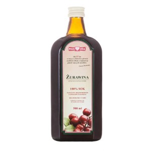 Żurawina sok 100% bez cukru 500 ml Polska Roża