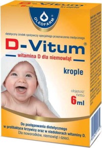 D-Vitum witamina D dla niemowląt krople D3 400 j.m. 6ml Oleofarm