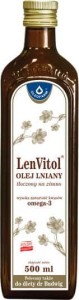 LenVitol Olej lniany tłoczony na zimno 500ml Oleofarm