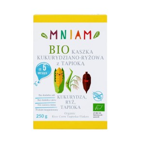 Kaszka kukurydziano-ryżowa z tapioką bezglutenowa BIO 250 g MNIAM